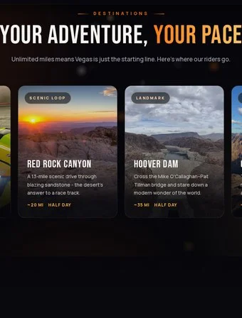 Tours section of the redesigned 4 Da Thrills site