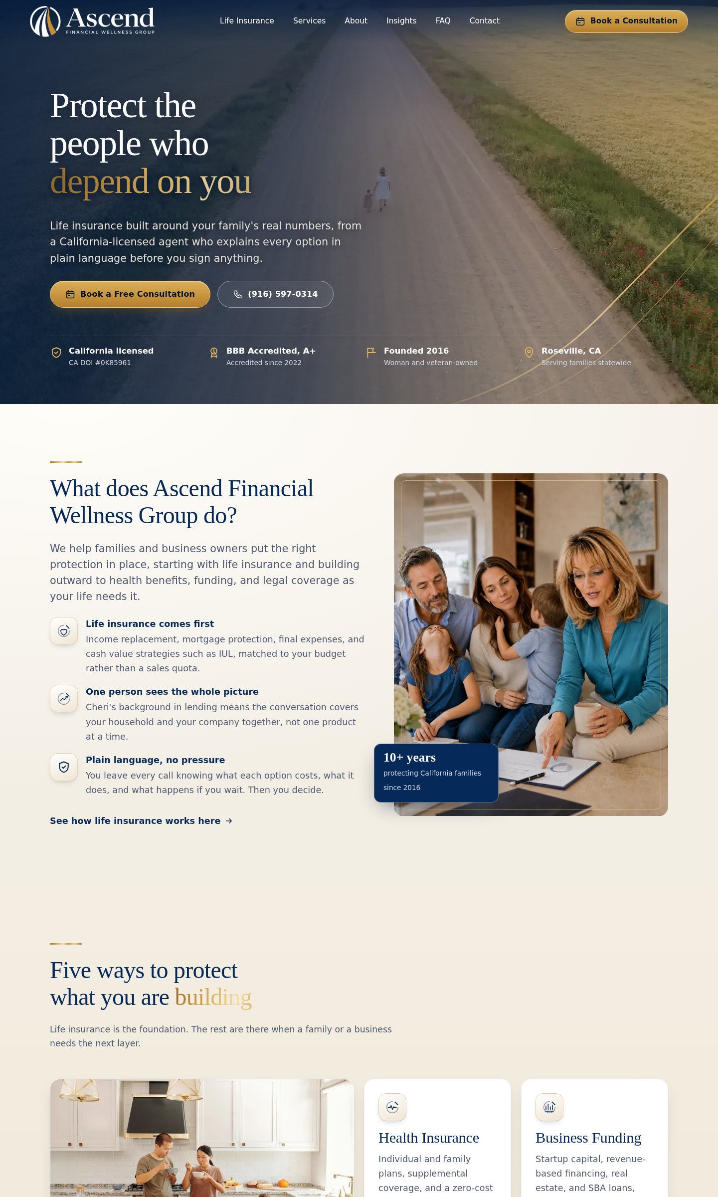 Redesigned Ascend Financial Wellness Group homepage