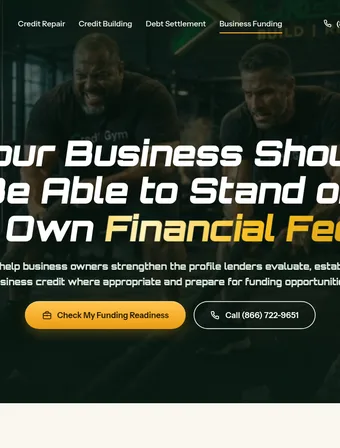 Business page of the redesigned Credit Gym site