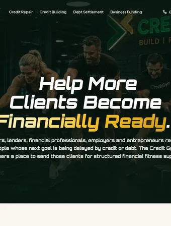 Partners page of the redesigned Credit Gym site