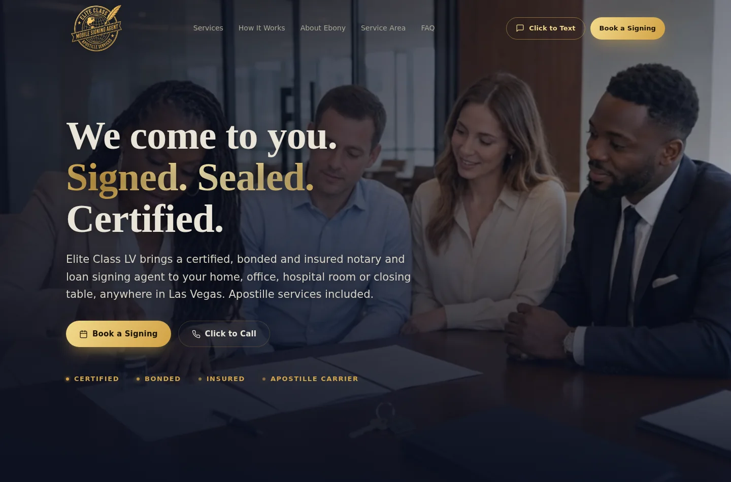 Elite Class LV redesigned homepage, same-day capture