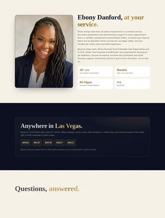 About Ebony section of the redesigned Elite Class LV site