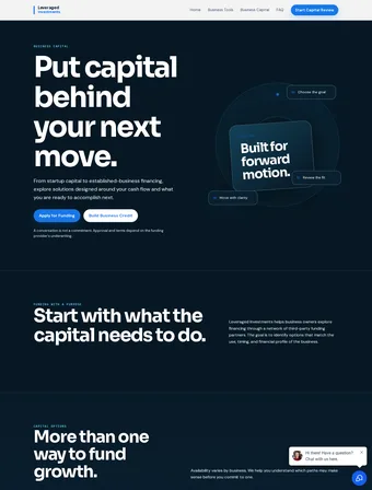 Business Capital page on the original Leveraged Investments site
