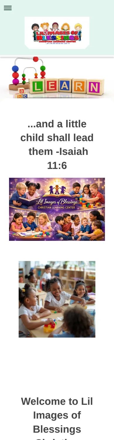 Original Lil' Images of Blessings homepage captured on an iPhone-size viewport