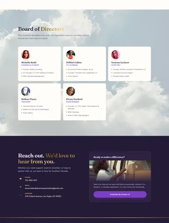 Contact and volunteer section of the redesigned NBC Outreach site