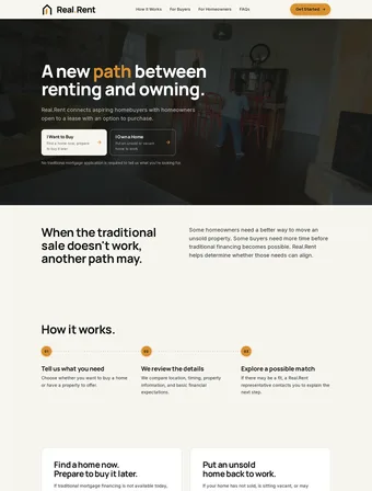 The redesigned Real.Rent homepage