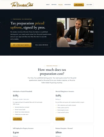 Tax Preparation page of the redesigned Tax Focused Collab site