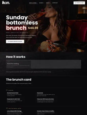 Brunch page of the redesigned IKON site